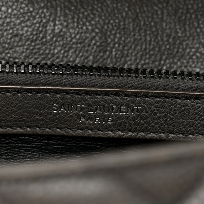 Saint Laurent Sheepskin Matelasse Chevron Monogram Medium College Bag Asphalt 7 of 15