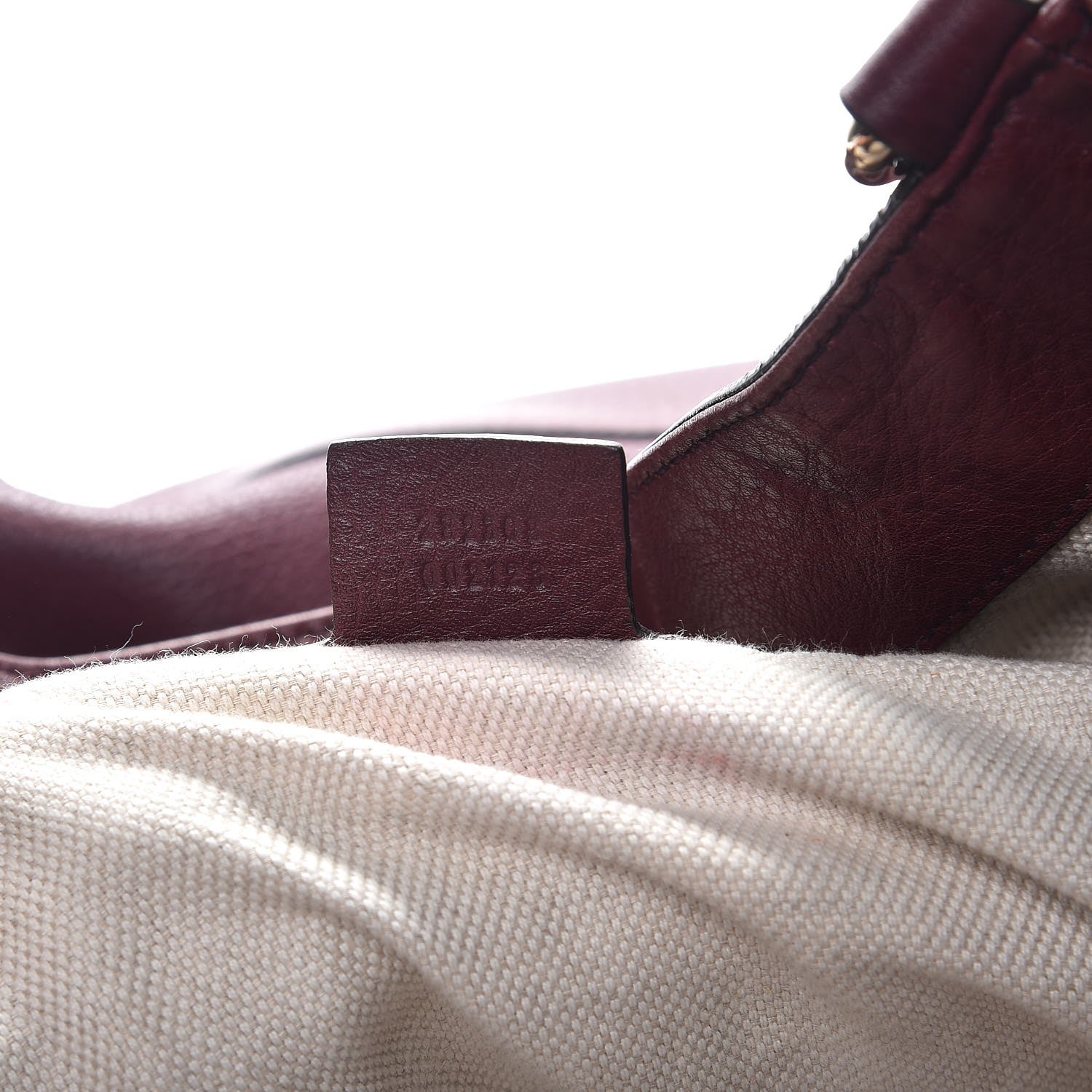Gucci Pebbled Calfskin Large Soho Shoulder Bag Bordeaux 7 of 15