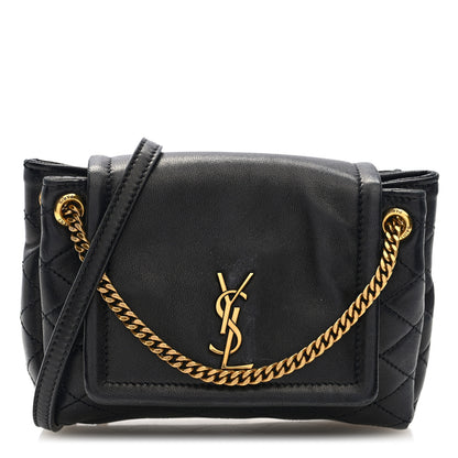 Saint Laurent Lambskin Quilted Monogram Mini Nolita Black 1 of 9