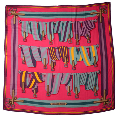 Hermes Cashmere Silk Sangles Shawl Scarf GM 140 2 of 9