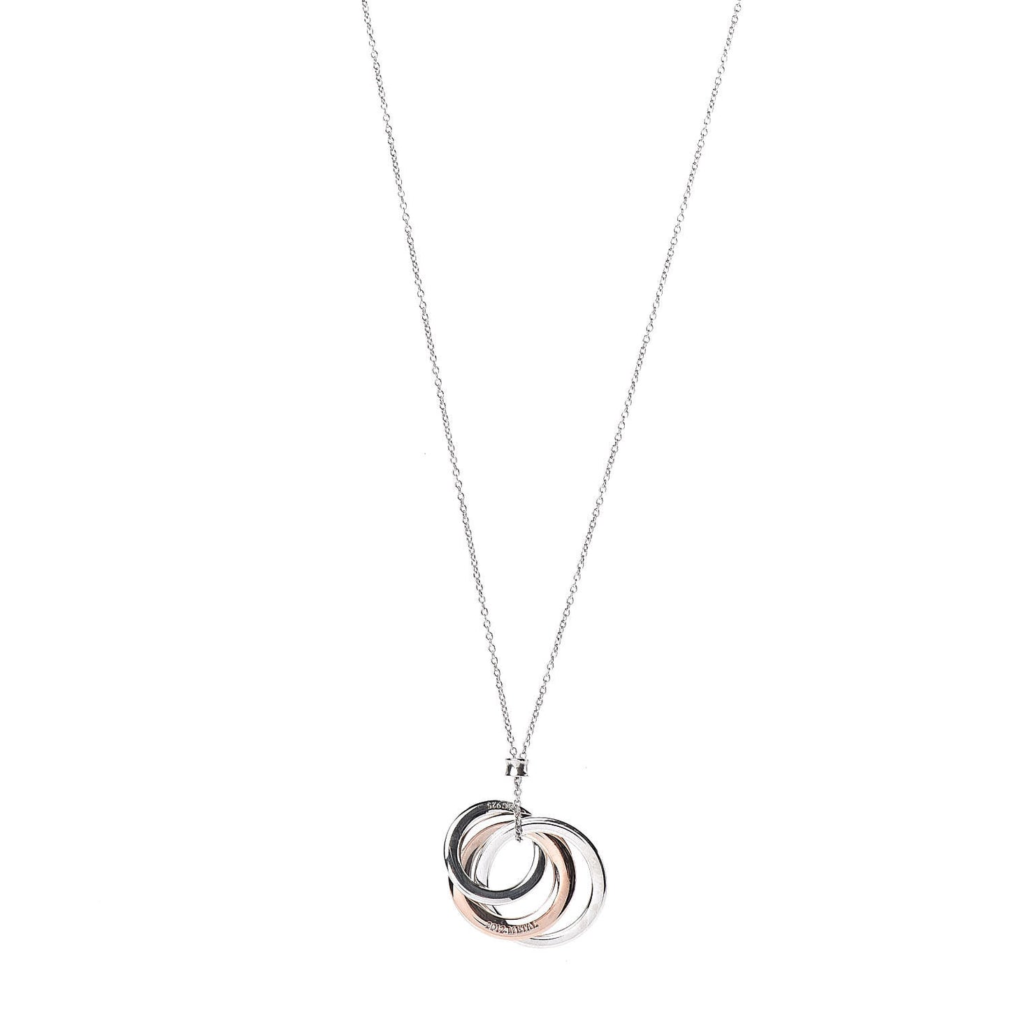 Sterling Silver Rubedo Small Interlocking Circles Pendant Necklace