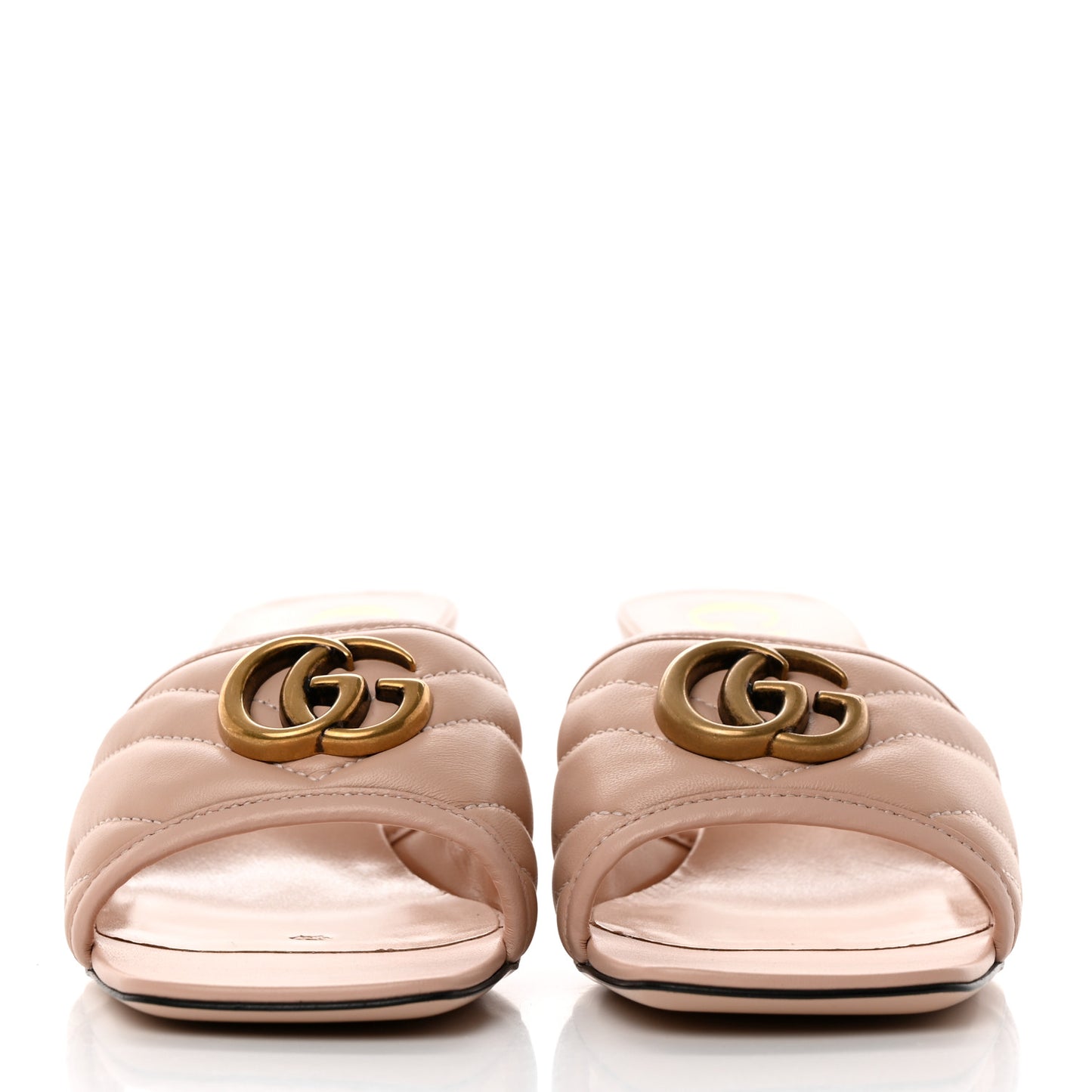 Nappa Matelasse GG Marmont 55mm Slide Sandals 38 Skin Rose