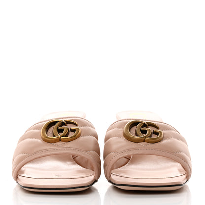 Gucci Nappa Matelasse GG Marmont 55mm Slide Sandals 38 Skin Rose 2 of 10
