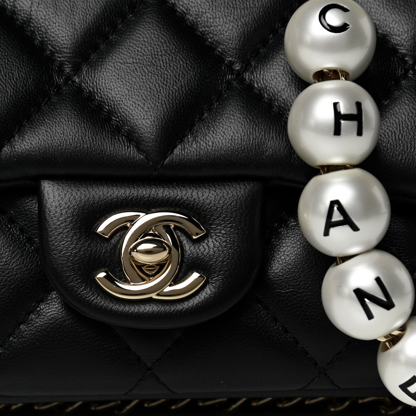 Lambskin Quilted Mini My Precious Flap Black