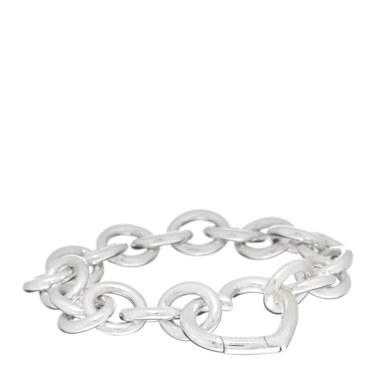 Sterling Silver Open Heart Clasp Bracelet
