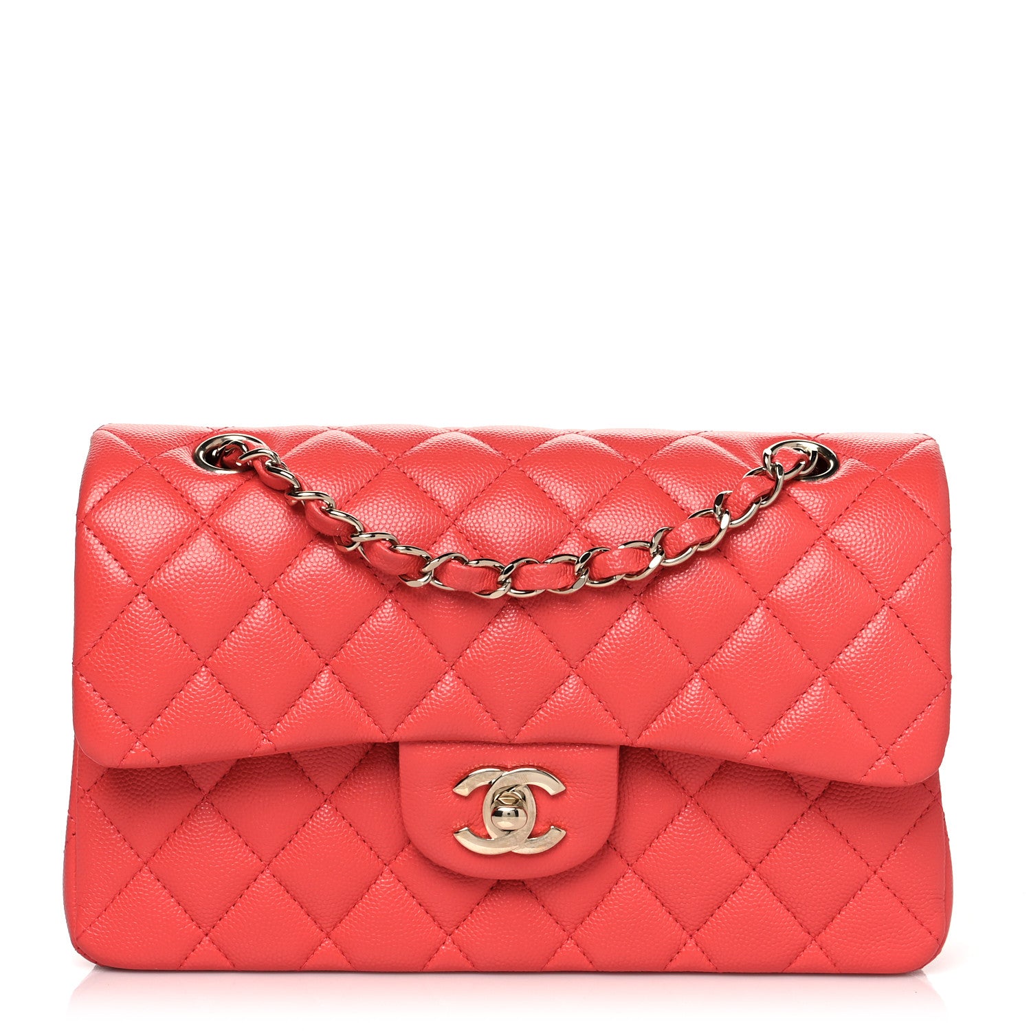 Chanel Caviar Quilted Small Double Flap Coral 1 of 11