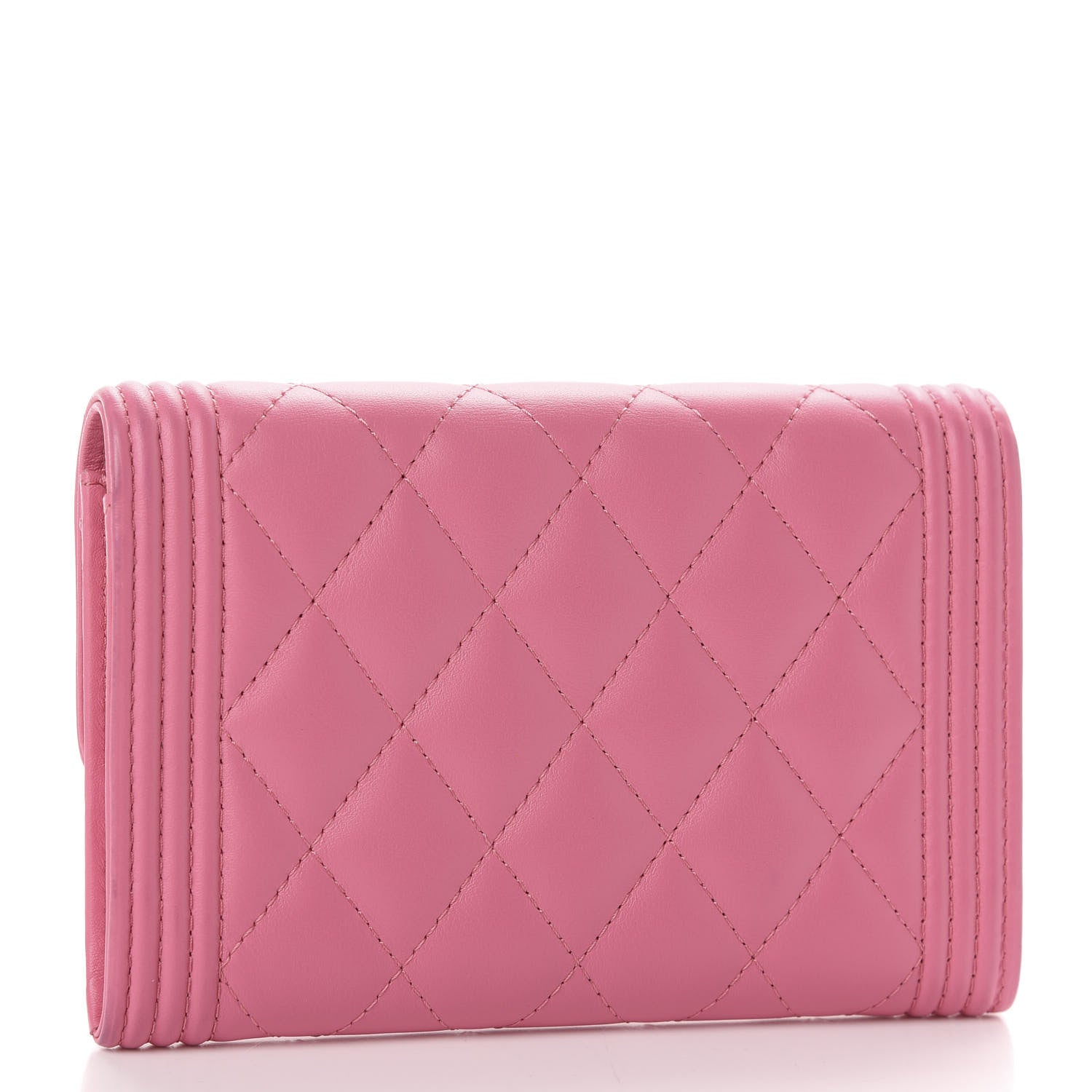 Chanel Lambskin Quilted Medium Boy Flap Wallet Pink 3 of 14