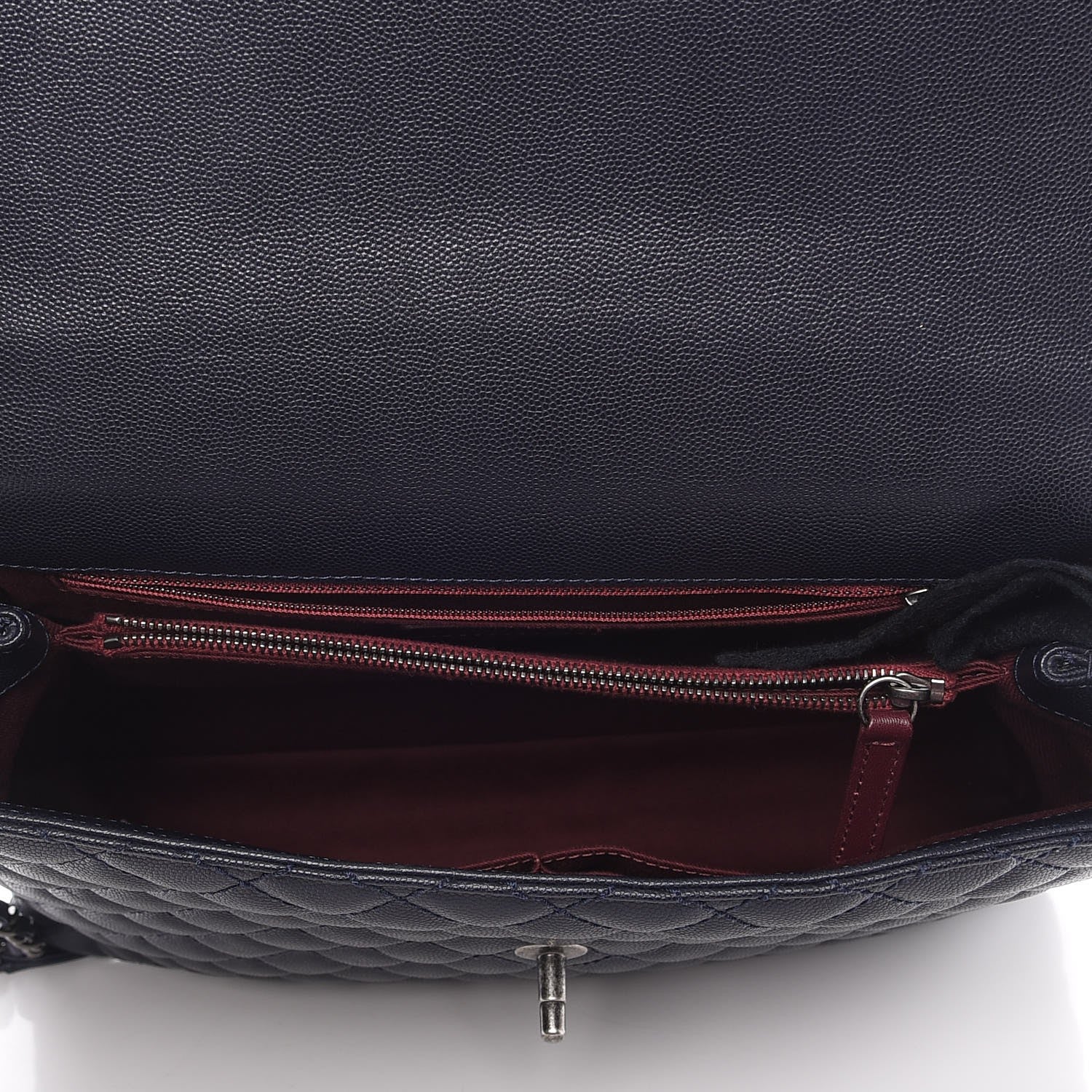 Chanel Caviar Quilted Large Coco Handle Flap Navy 5 of 7