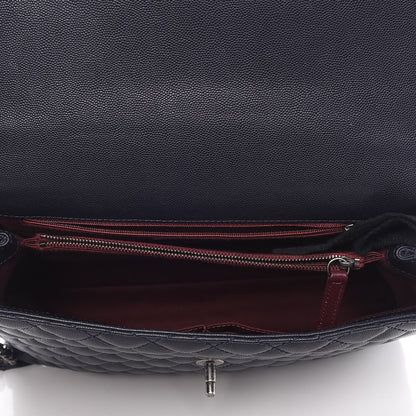 Chanel Caviar Quilted Large Coco Handle Flap Navy 5 of 7