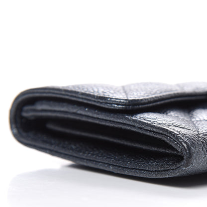 Chanel Metallic Caviar Quilted Small Flap Wallet Charcoal 9 of 11