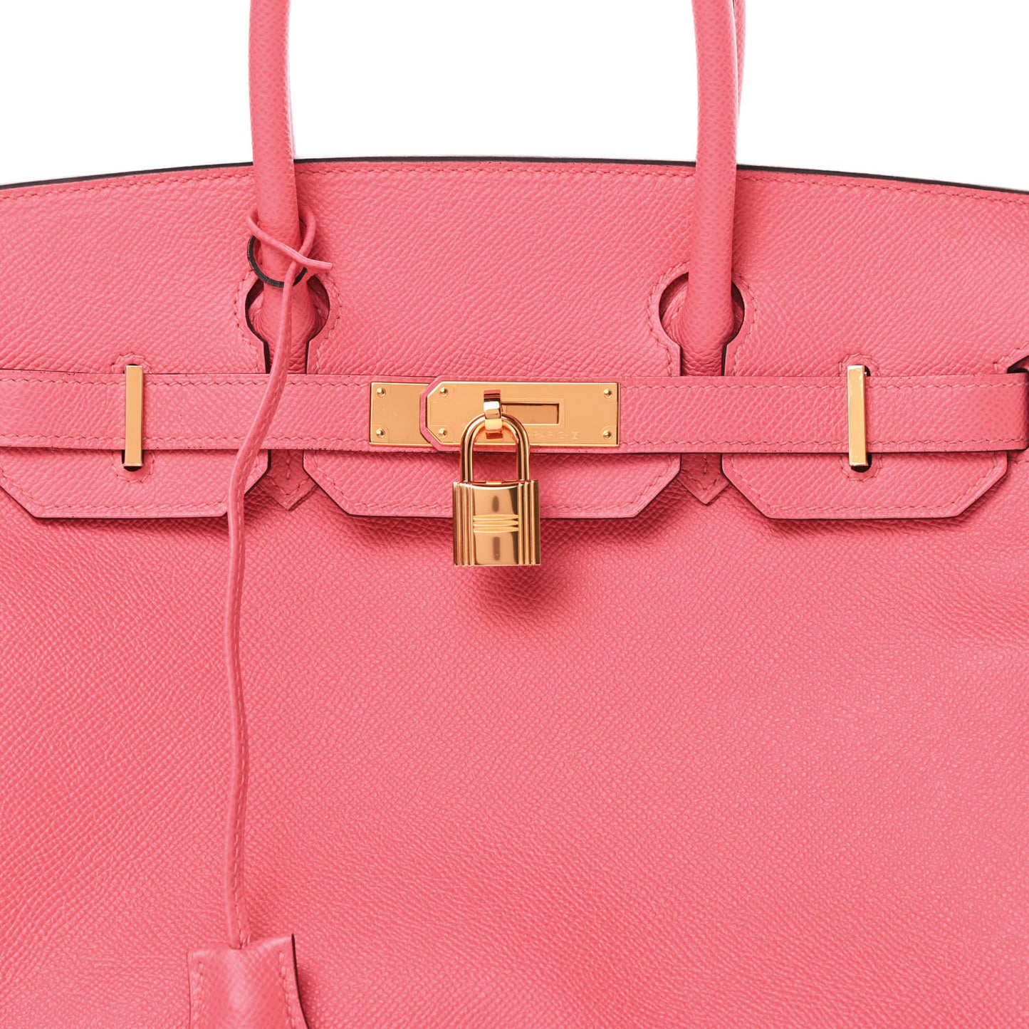 Epsom Horseshoe Birkin 30 Rose Azalee Gris Mouette