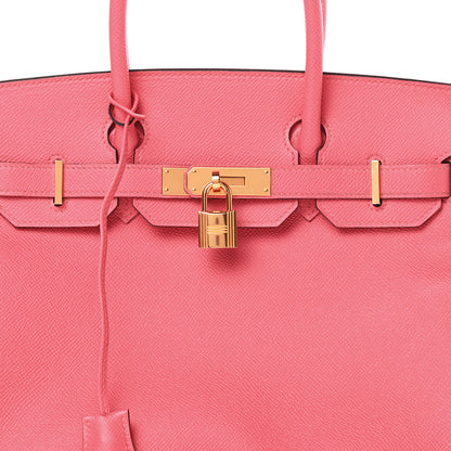 Hermes Epsom Horseshoe Birkin 30 Rose Azalee Gris Mouette 8 of 11