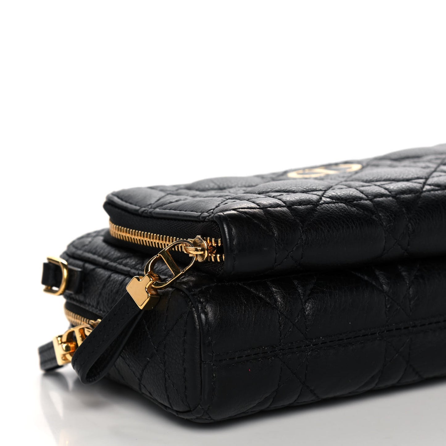 Supple Calfskin Caro Double Pouch Black