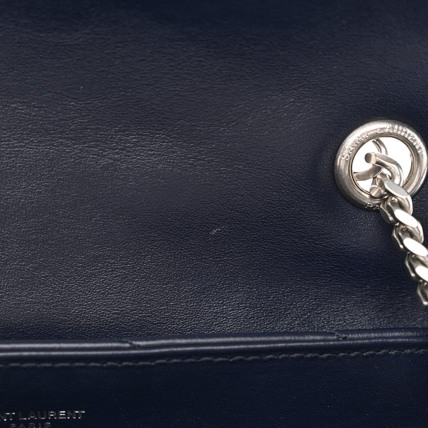 Calfskin Y Quilted Monogram Medium Loulou Chain Satchel Medium Blue