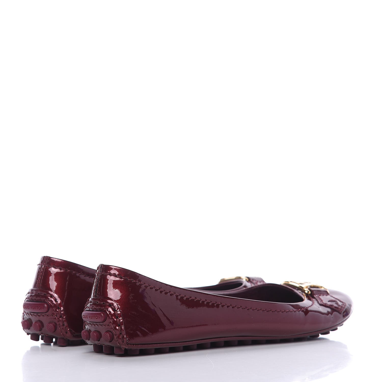 Louis Vuitton Patent Calfskin Oxford Ballerina Flats 34.5 Amarante 4 of 9