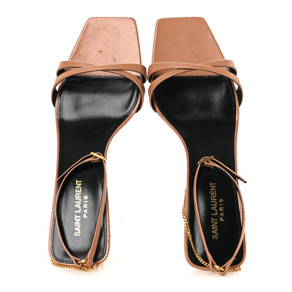Saint Laurent Calfskin Ankle Strap Melody Sandals 41 Bisque 2 of 15