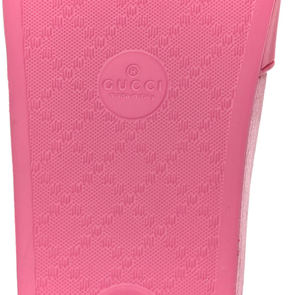 Gucci Rubber Womens Logo Slide Sandals 39 Fuchsia 10 of 11