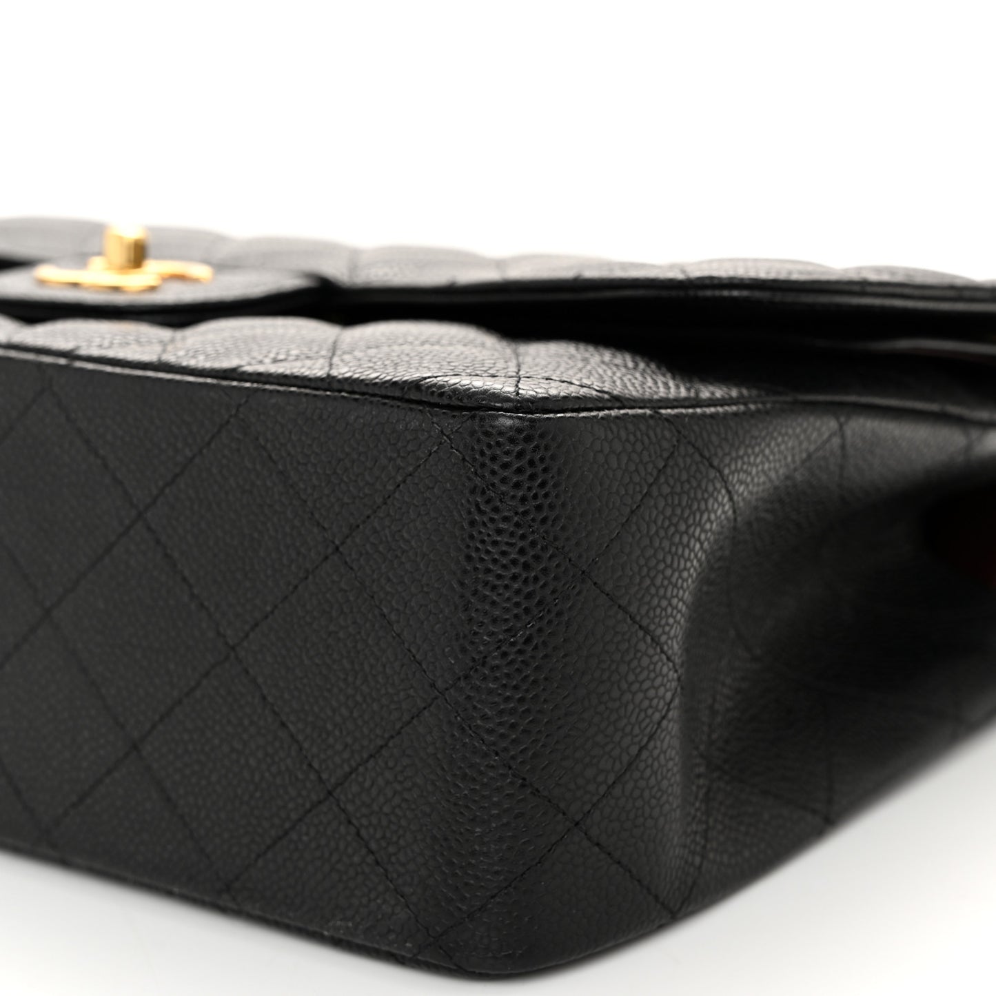 Caviar Quilted Jumbo Double Flap Black