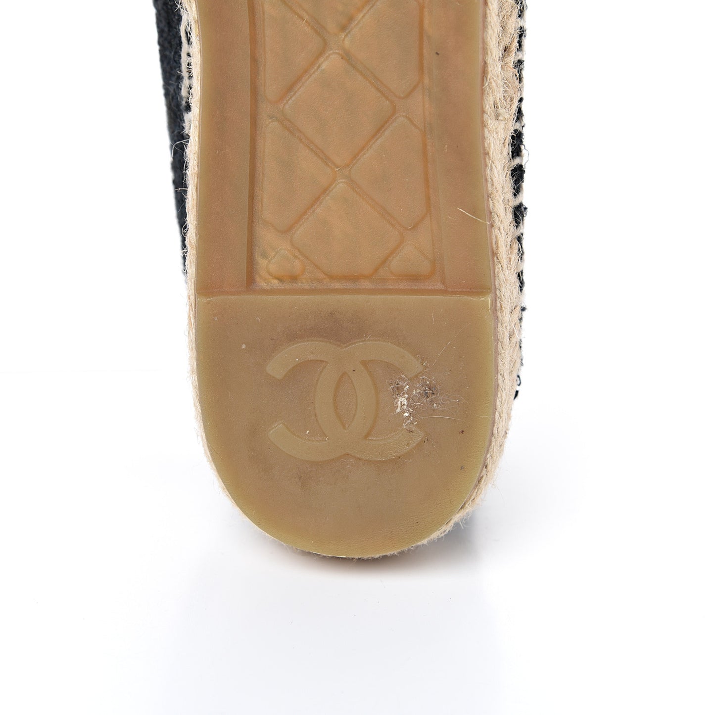 Fabric Patent Calfskin CC Espadrilles 36 Black