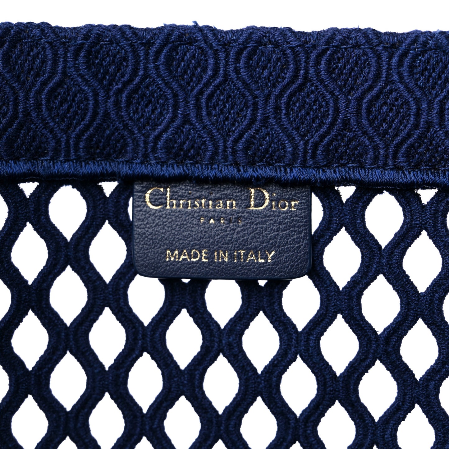 Mesh Embroidered Large Book Tote Navy Blue