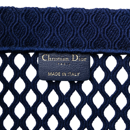 Christian Dior Mesh Embroidered Large Book Tote Navy Blue 6 of 9