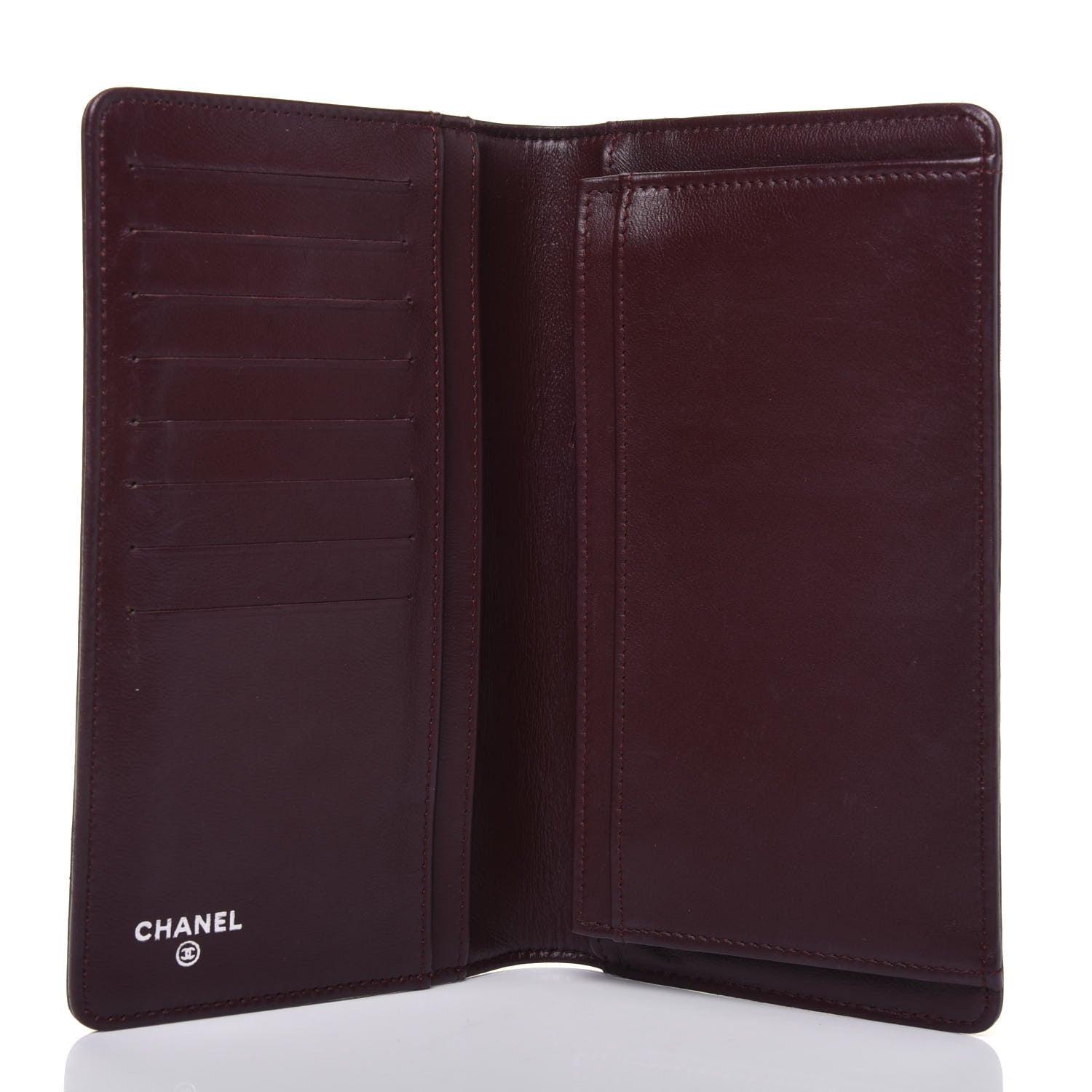 Chanel Lambskin Quilted Boy Yen Wallet Dark Red 5 of 20