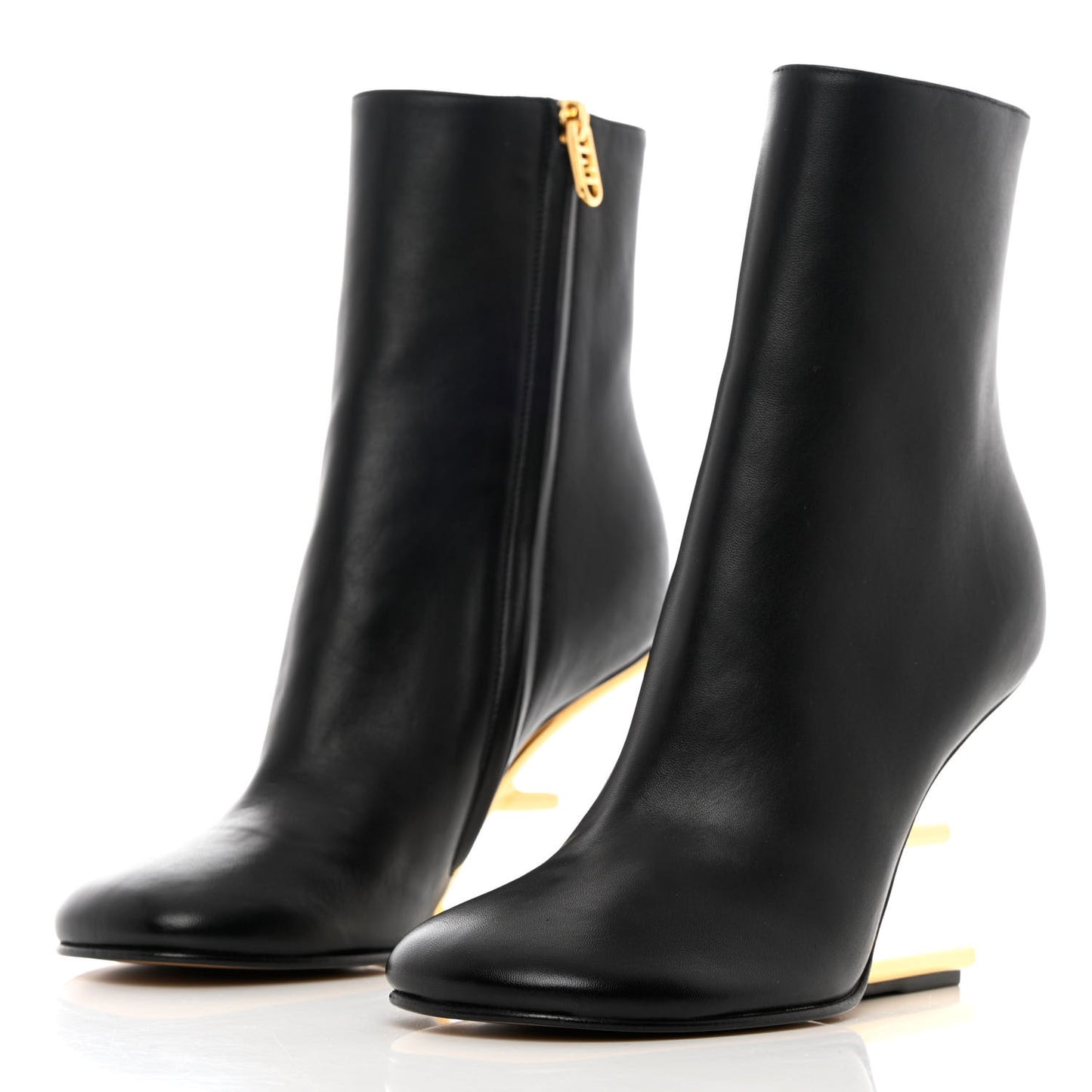 Nappa Fendi First 95mm Booties 37 Black