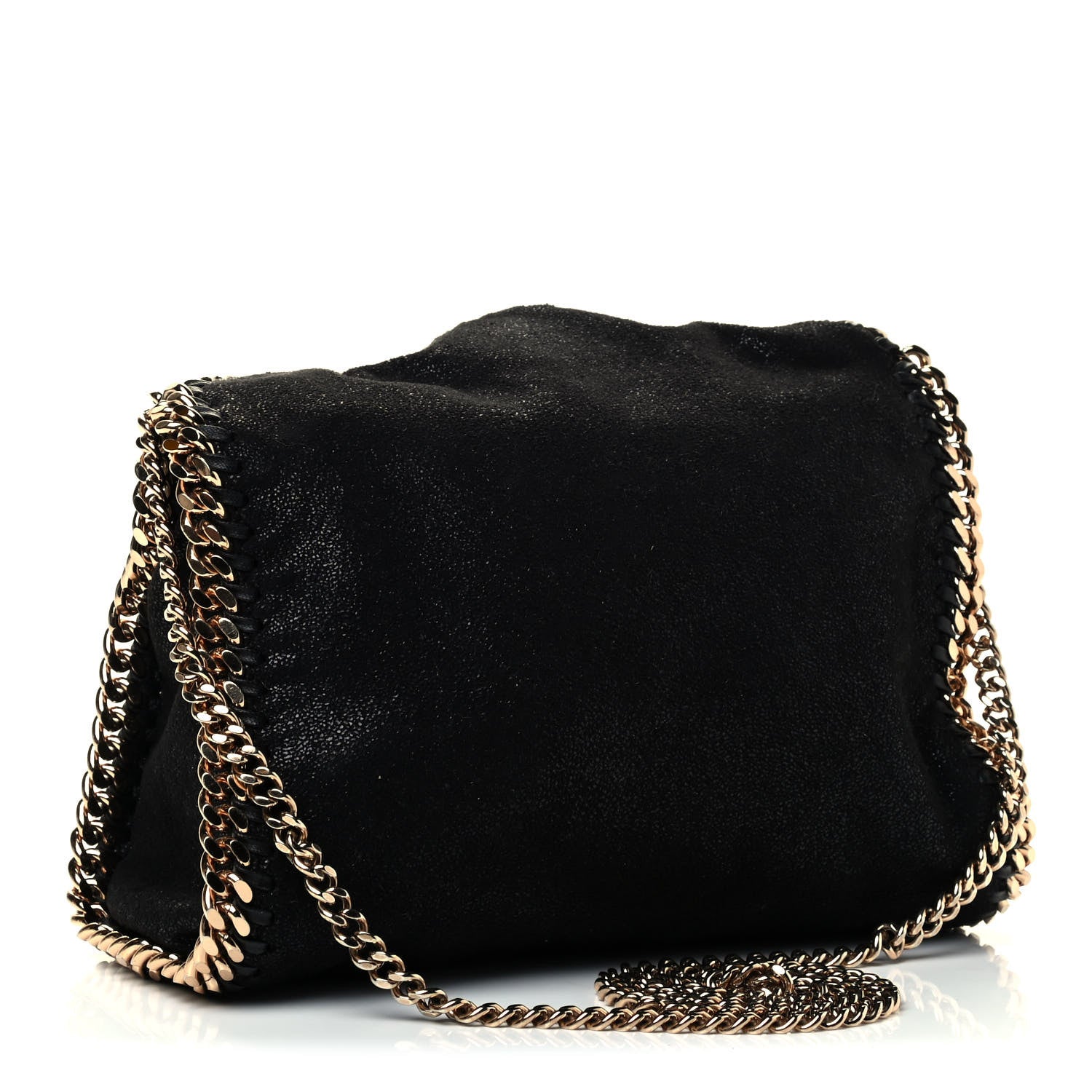 Stella McCartney Shaggy Deer Mini Falabella Fold Over Tote Black 2 of 4
