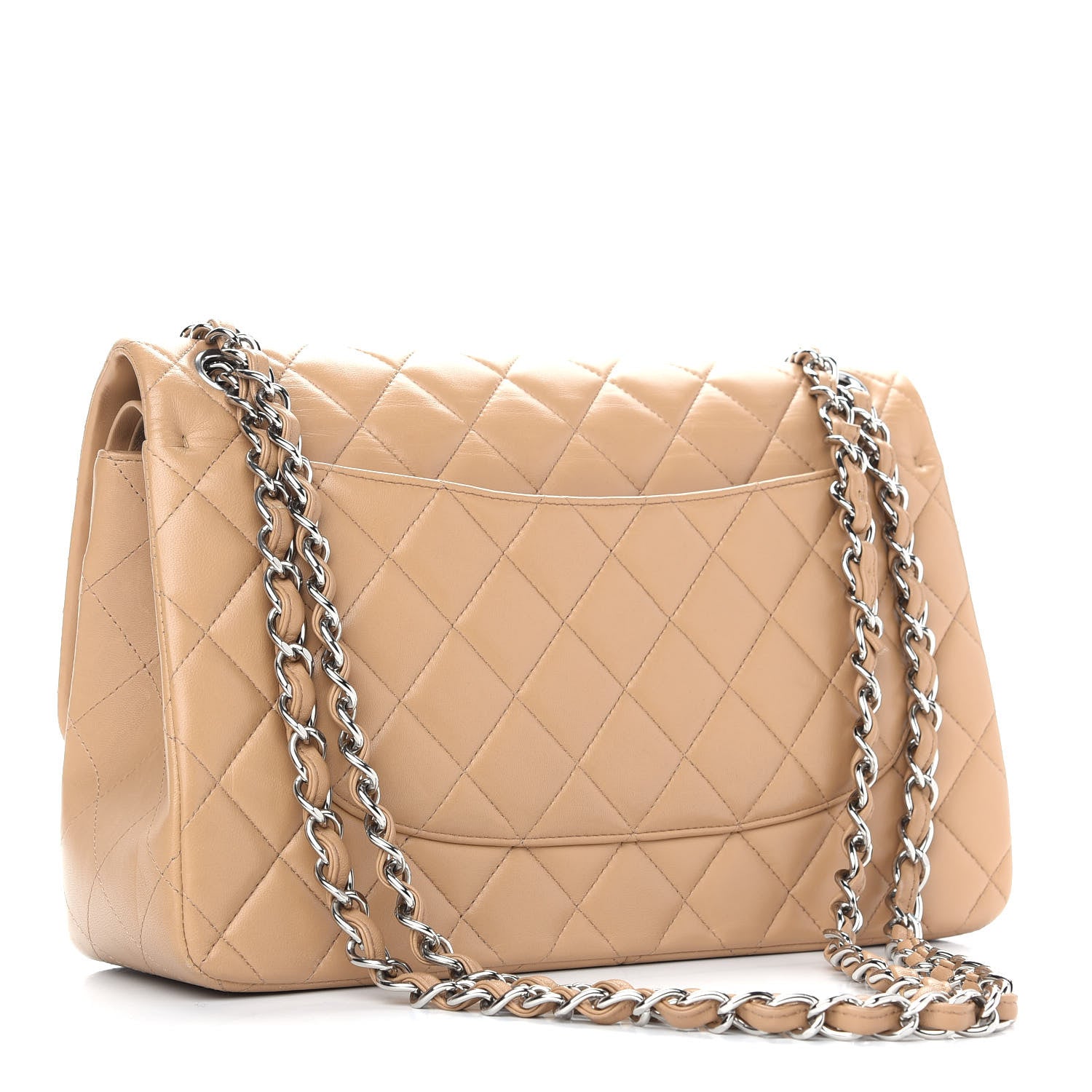 Chanel Lambskin Quilted Jumbo Double Flap Dark Beige 2 of 9