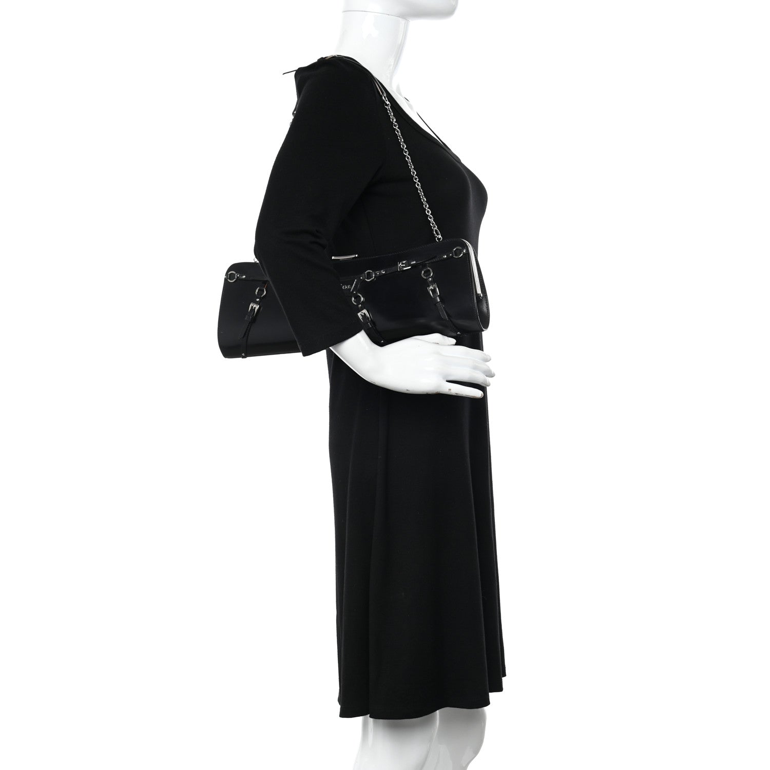 Christian Dior Glazed Calfskin Bondage Clutch Black 2 of 11