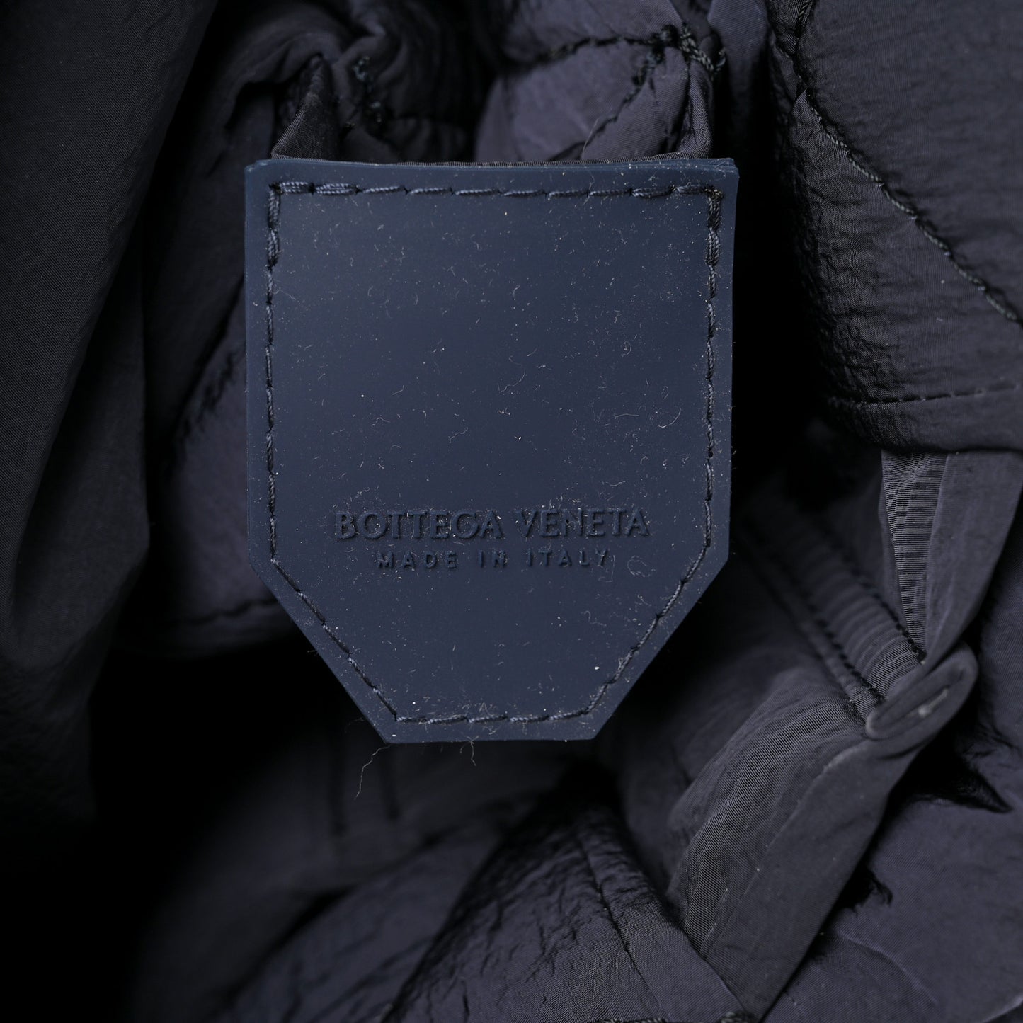 Nylon Intrecciato Padded Tech Maxi Cassette Bag Navy Blue