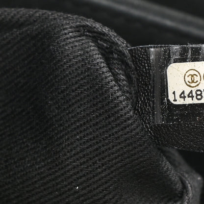 Chanel Iridescent Calfskin Stitched Just Mademoiselle Bowling Bag Black 7 of 11