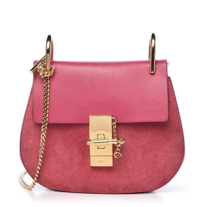 Chloe Suede Smooth Calfskin Mini Drew Shoulder Bag Dreamy Pink 1 of 10