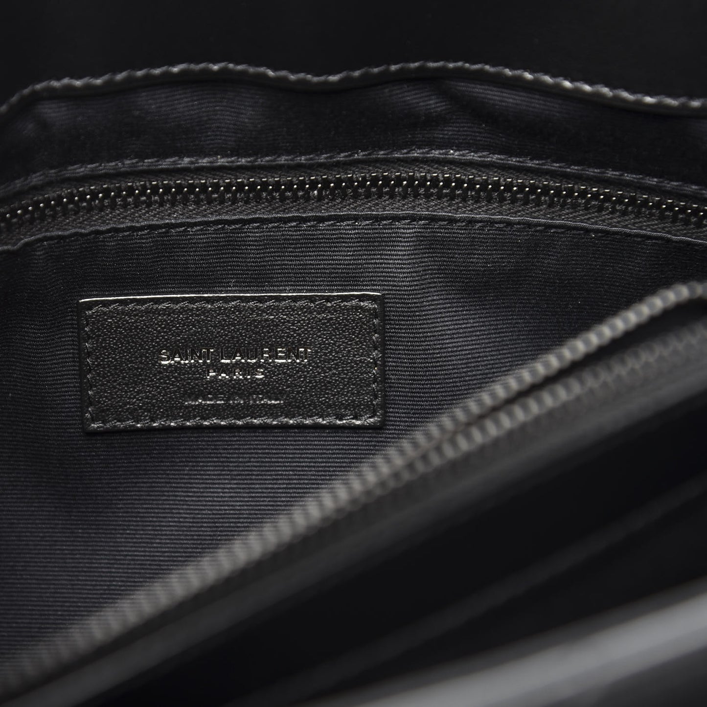 Calfskin Y Quilted Monogram Medium Loulou Chain Satchel Black