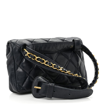Chanel Lambskin Quilted Flap Waist Belt Bag 70 28 Navy 3 of 17