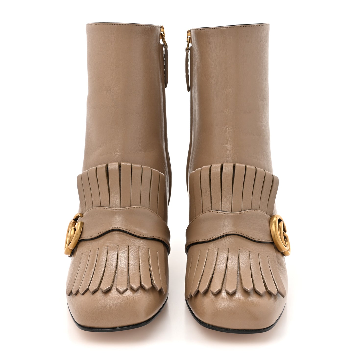 Malaga Kid GG Marmont Fringe 75mm Ankle Boots 38.5 Mud