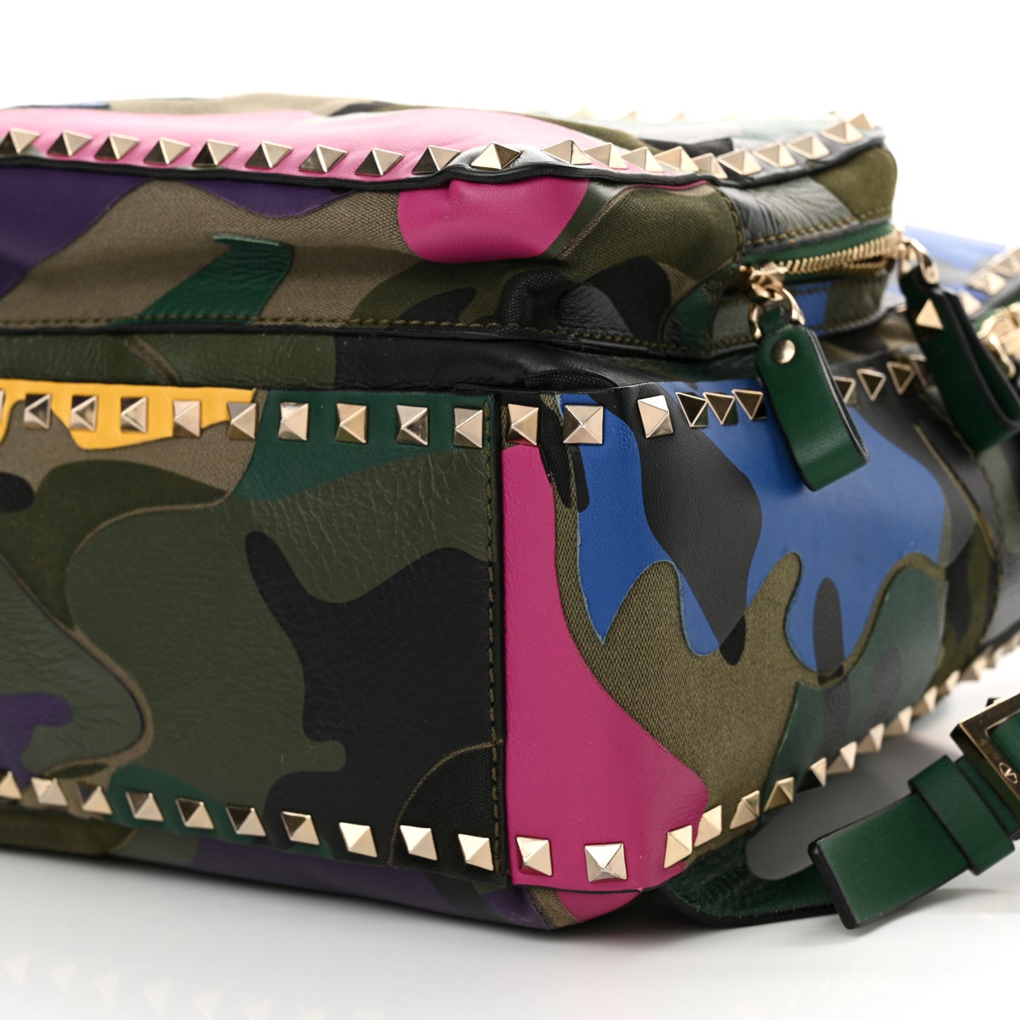 Nylon Calfskin Psychedelic Camouflage Medium Rockstud Backpack Multicolor