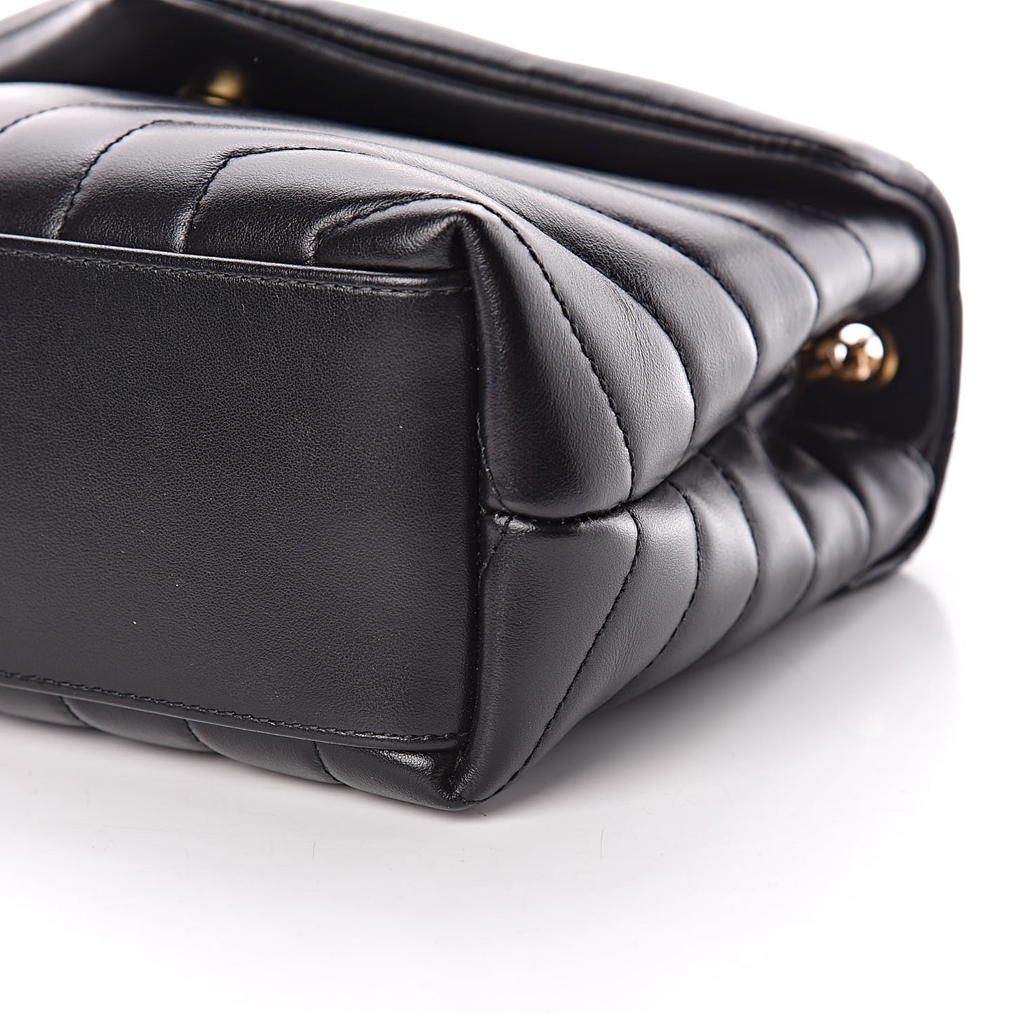 Calfskin Y Quilted Monogram Small Loulou Chain Satchel Black