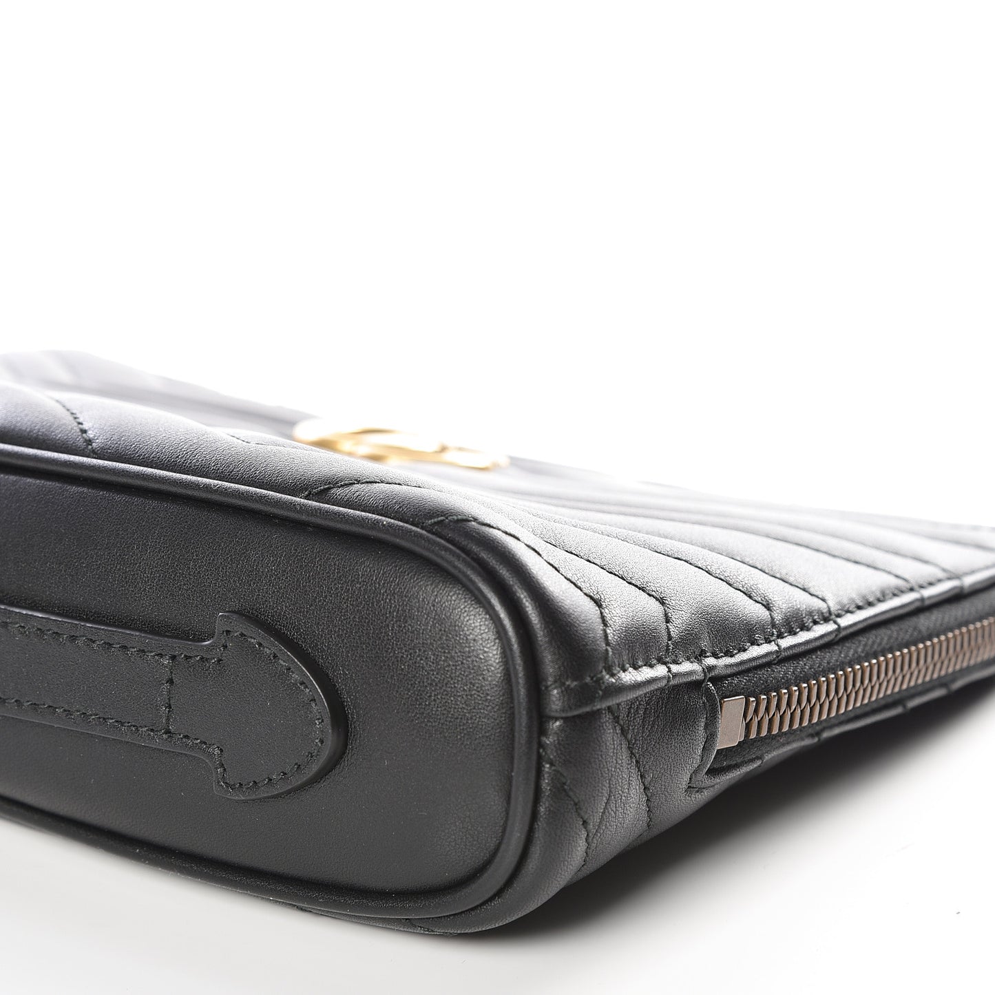 Calfskin Matelasse GG Marmont Zip Pouch Black