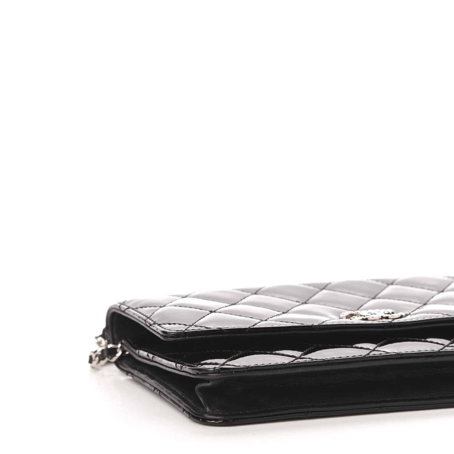 Chanel Patent Quilted Brilliant Wallet On Chain WOC Black 9 of 12