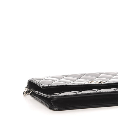 Chanel Patent Quilted Brilliant Wallet On Chain WOC Black 9 of 12