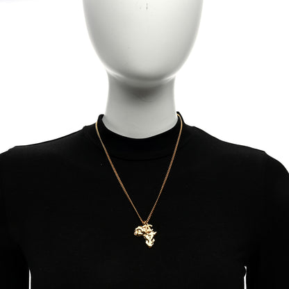 Chanel Metal Pearl Crystal CC Dakar Pendant Necklace Gold White 3 of 4