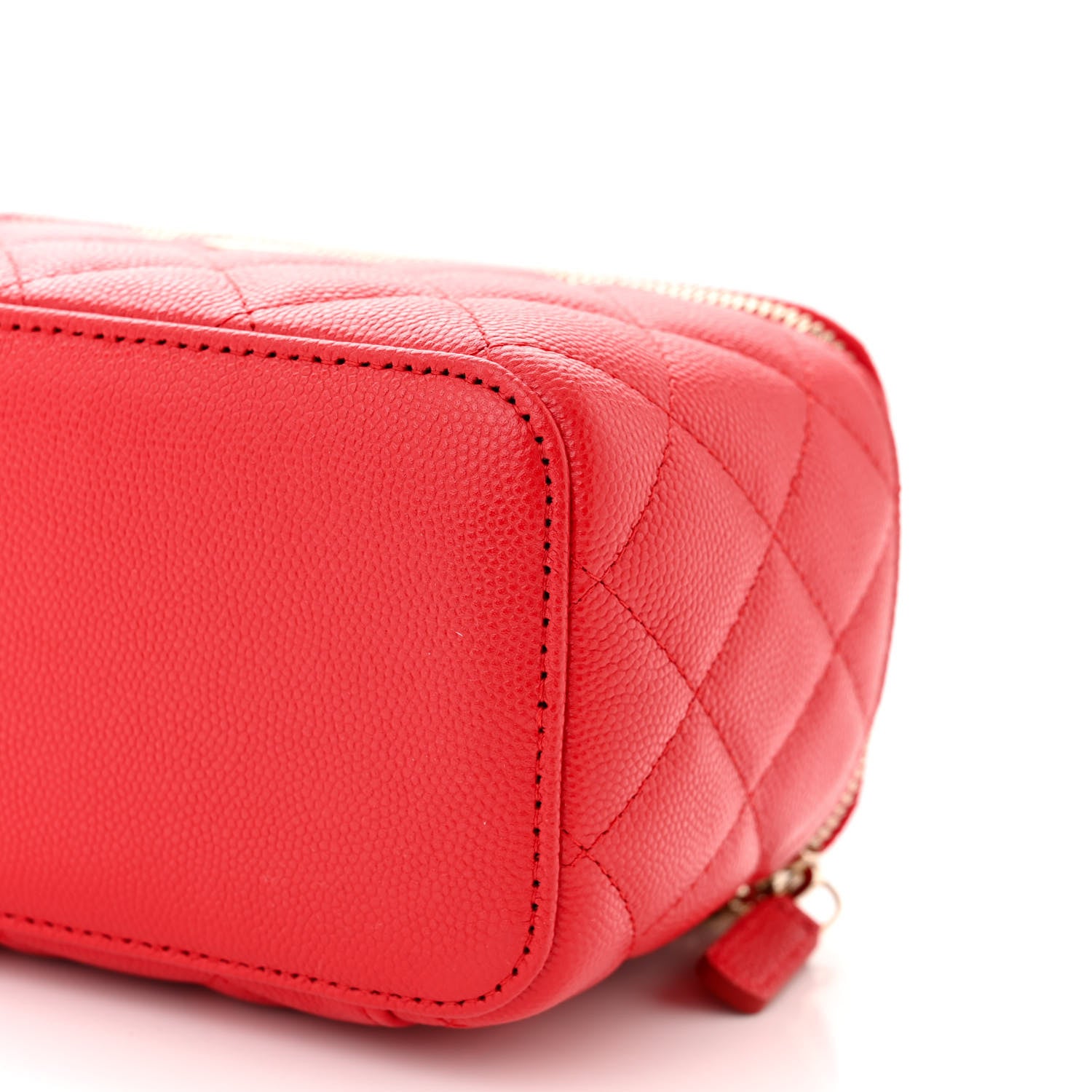 Chanel Caviar Quilted Small Vanity Case With Chain Red 10 of 11