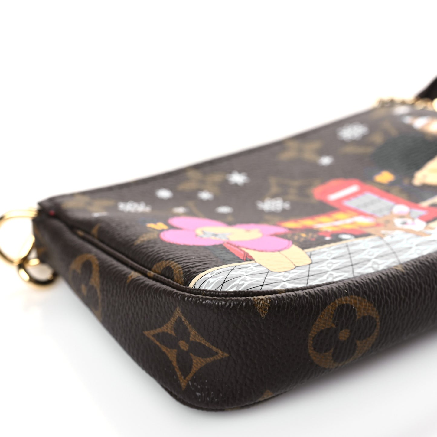 Monogram 2021 Christmas Animation London Mini Pochette Accessories Red