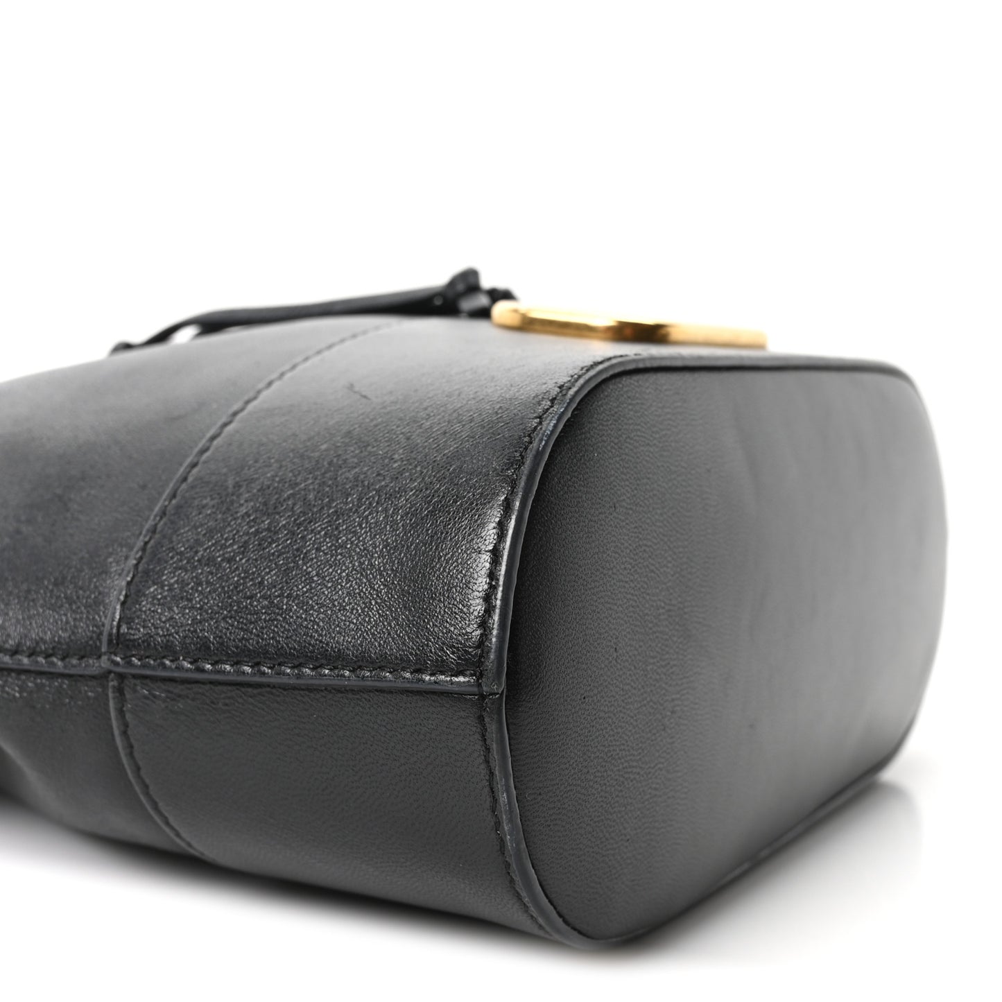 Nappa Mini VLogo Signature Chain Bucket Bag Black