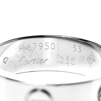 Cartier 18K White Gold 5.5mm LOVE Ring 53 6.25 4 of 4