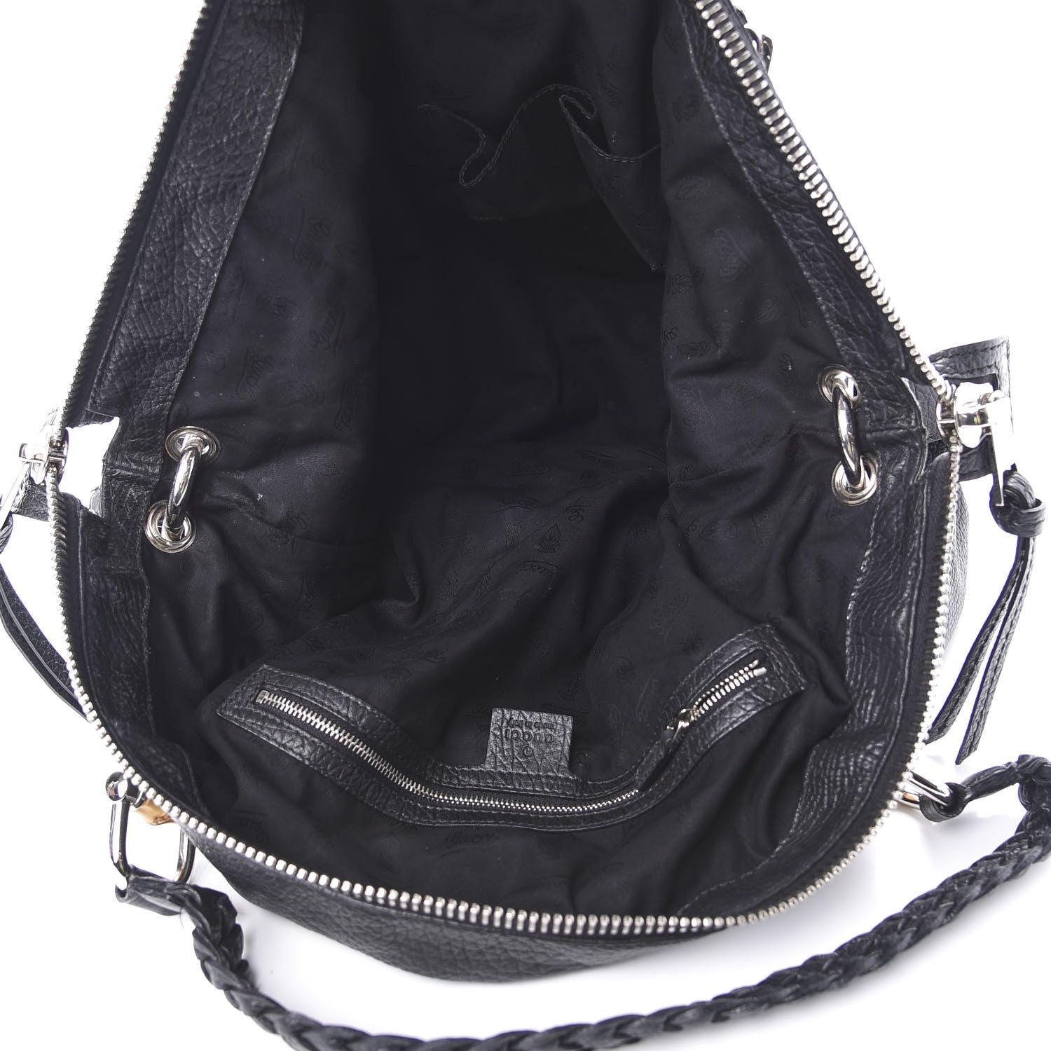 Gucci Calfskin Large Bamboo Bar Shoulder Bag Black 5 of 13