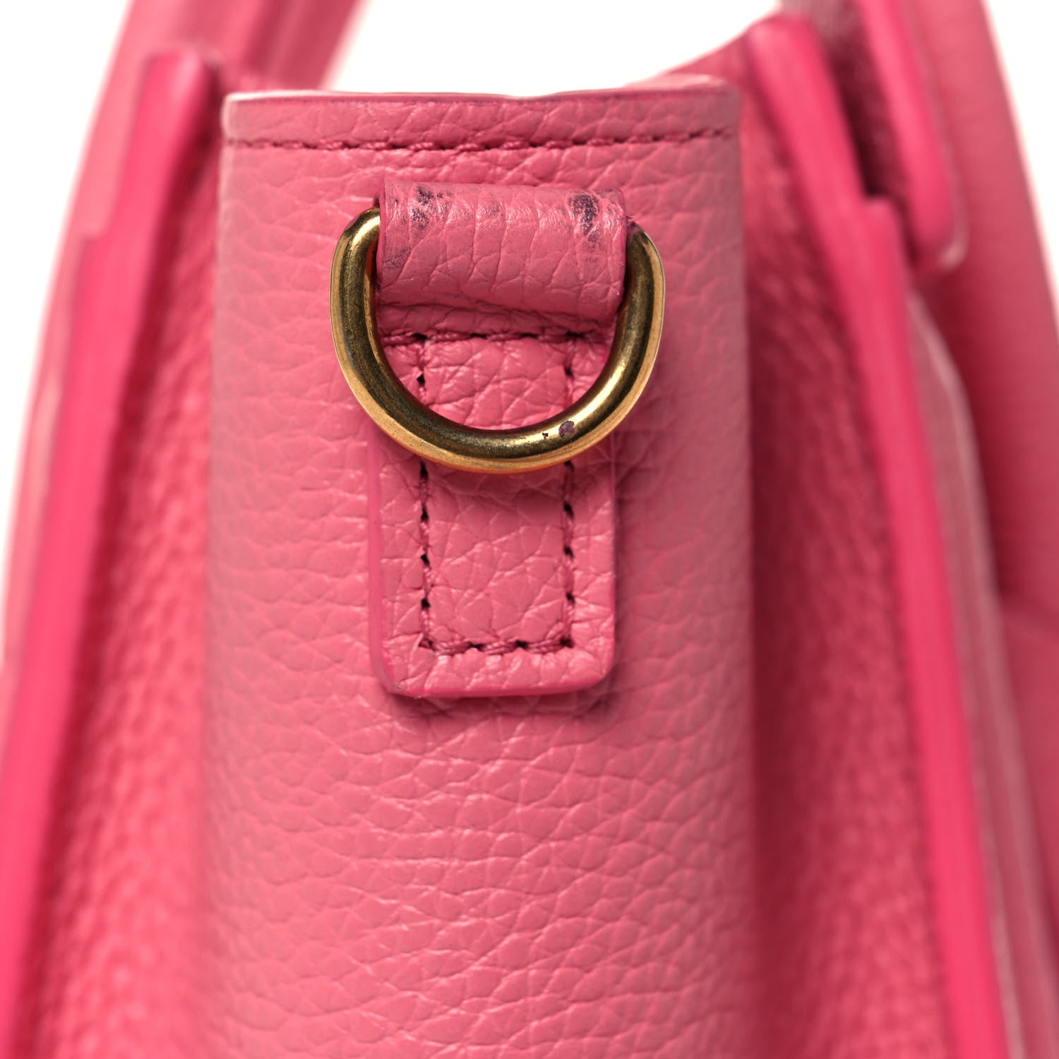 Celine Drummed Calfskin Nano Luggage Flamingo 14 of 15