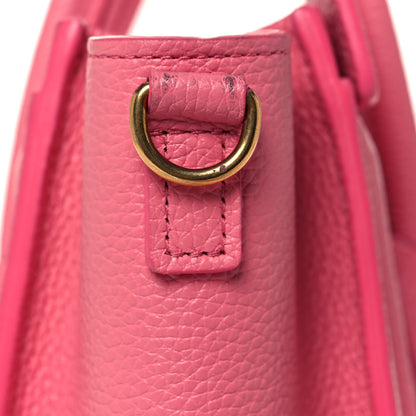 Celine Drummed Calfskin Nano Luggage Flamingo 14 of 15