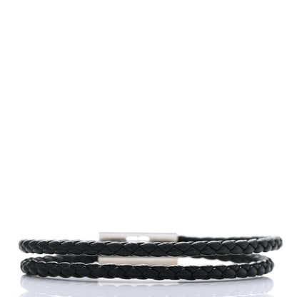 Hermes Swift Double Wrap Cord Tournis Tresse Bracelet Black 3 of 4